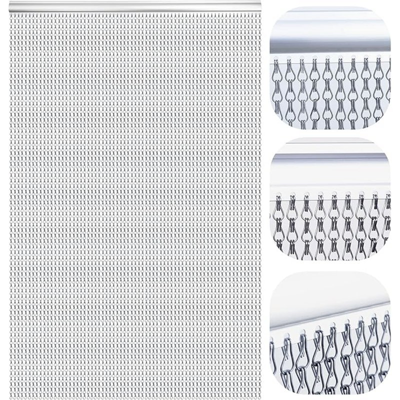 Wholesale Decorative Metal Aluminum Double Hook Chain Link Metal Mesh Curtain Chain Drapery Fabric