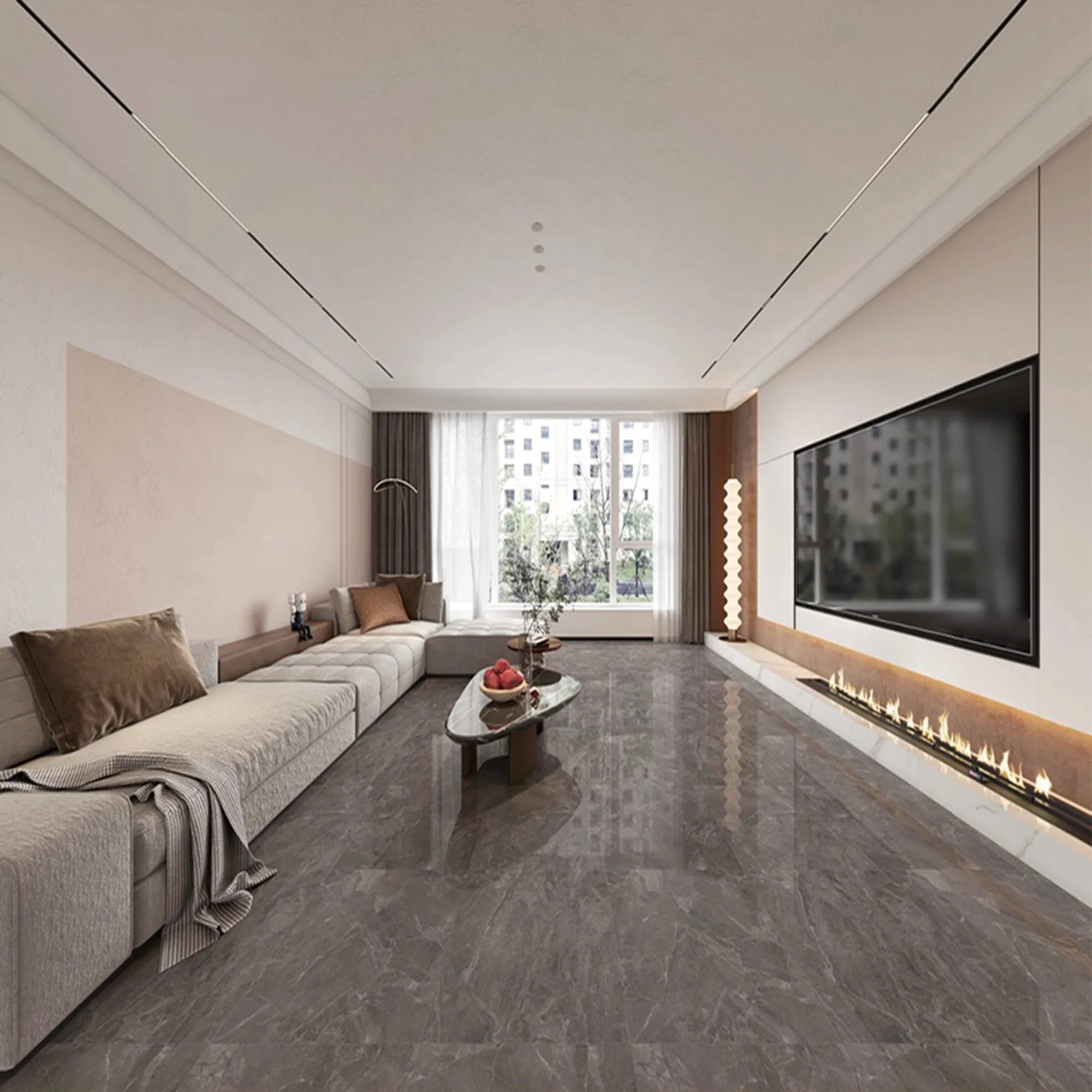 600X600mm Grey Marble Porcelain Wall & Floor Tiles for Balconly&Living Room