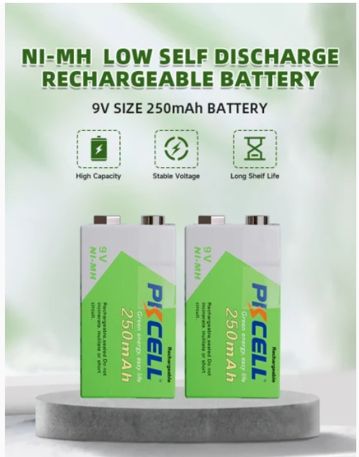 Pkcell Brand NiMH Rechargeable Battery 9V 250mAh 9 Volt Battery Price