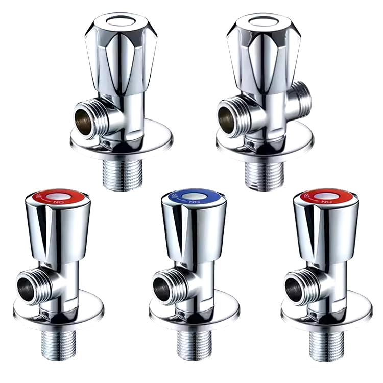 High Quality Brass Bathroom Accessories Triangle Hot Cold Water Valves Thicken Stop Water Angle Valve