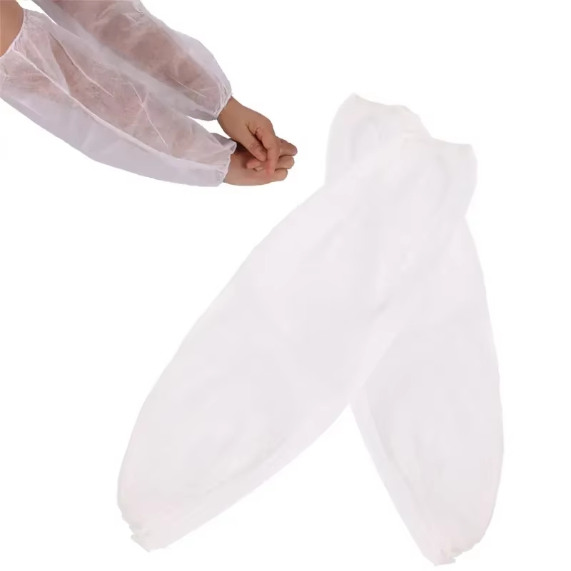 Disposable Non-Woven Sleeve Covers for Arms Over Sleeves Latex-Free Hazmat Sleeves Covers Arm Protector with Elastic Ends Blue