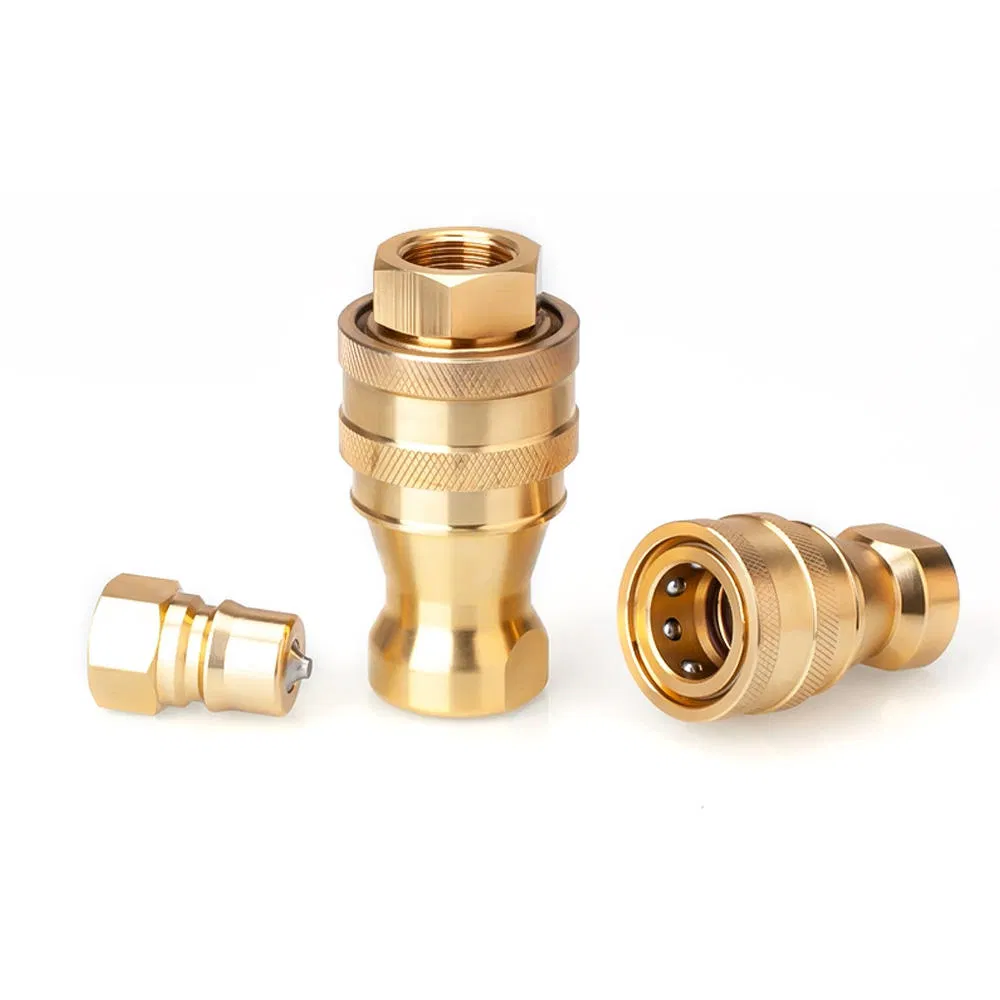 Kzd Hydraulic Brass Quick Release Coupling ISO7241-B Oil Connectors Double Shut-off Fittings