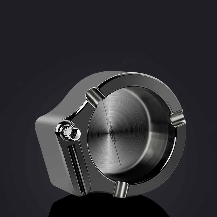 Practical Smoking Ashtray Crafted From Stainless Steel Spill Proof a Cigarette Holder with a Cigarette-Lighting Function Ashtray