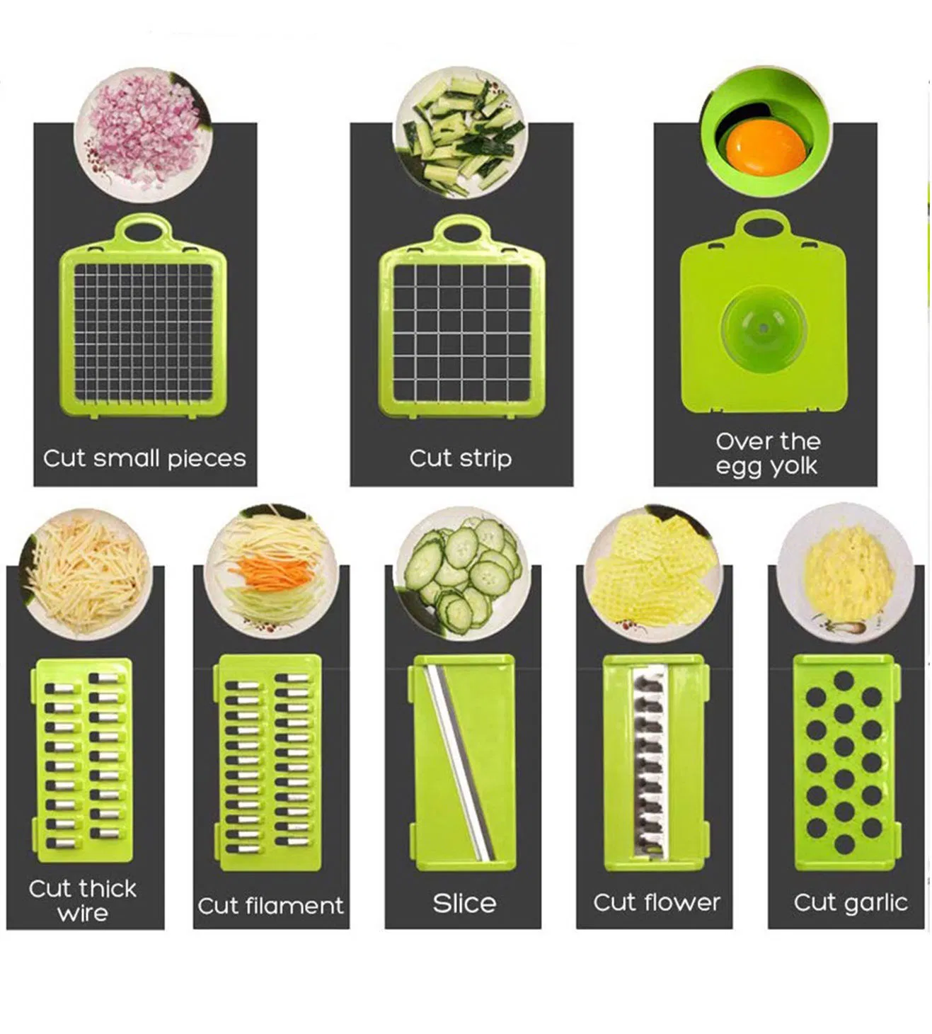 10 в 1 Овощерезка с 8 лезвиями и контейнером