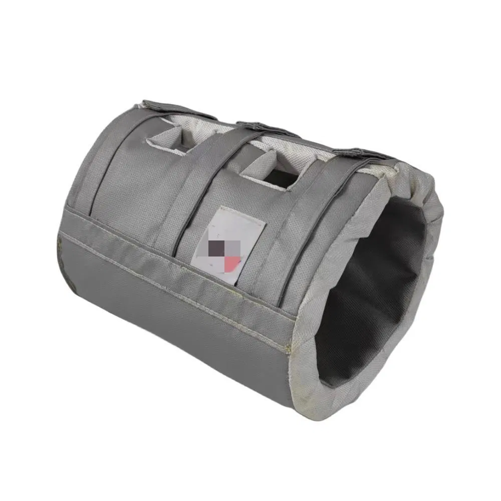 Thermal Protection Gray Silicone Fiberglass Cloth Removable Valve Insulation Cover