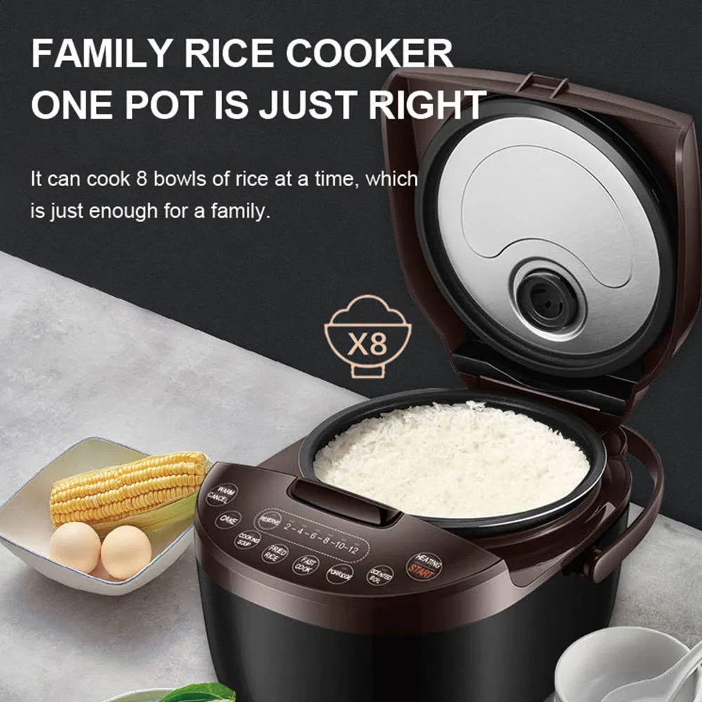 Multifunctional Menu 3L Electric Smart 12 Hour Timer Delay Setting Rice Cooker with 600W Strong Power