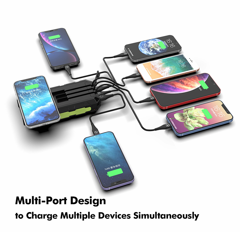 Outdoor Wireless Charging 30000mAh waterproof Portable LED Camping Light Solar Panels Power Bank