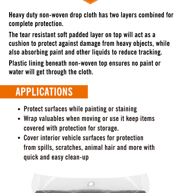 Rollingdog-PRO 81437 Heavy Duty Non-Woven Drop Cloth