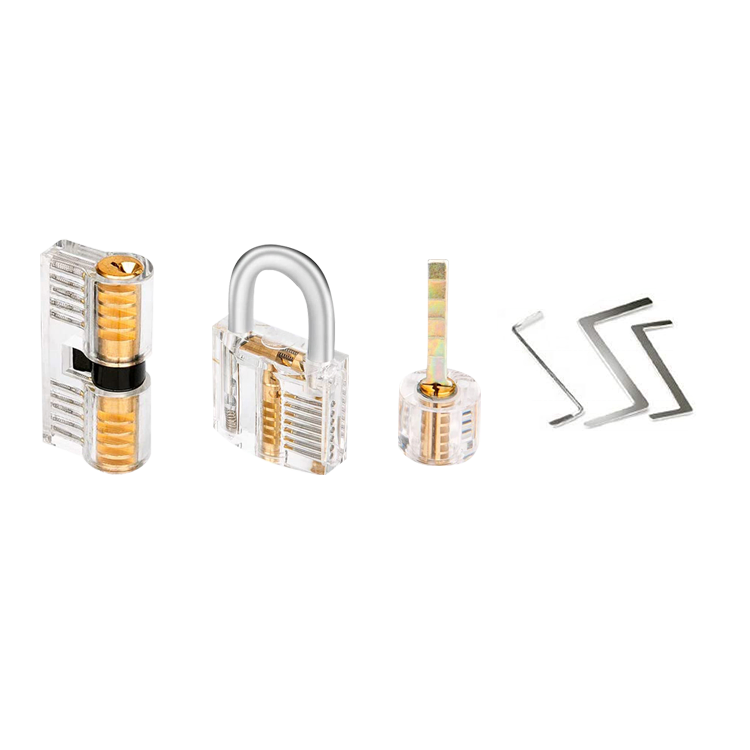 Stainless Steel 17 Tools 3 Locks 3 Protective Cover Lock Pick Training Set