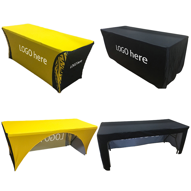 Custom Printed Logo Event Exhibition Trade Show Spandex Stretch Cover Print Table Cloth