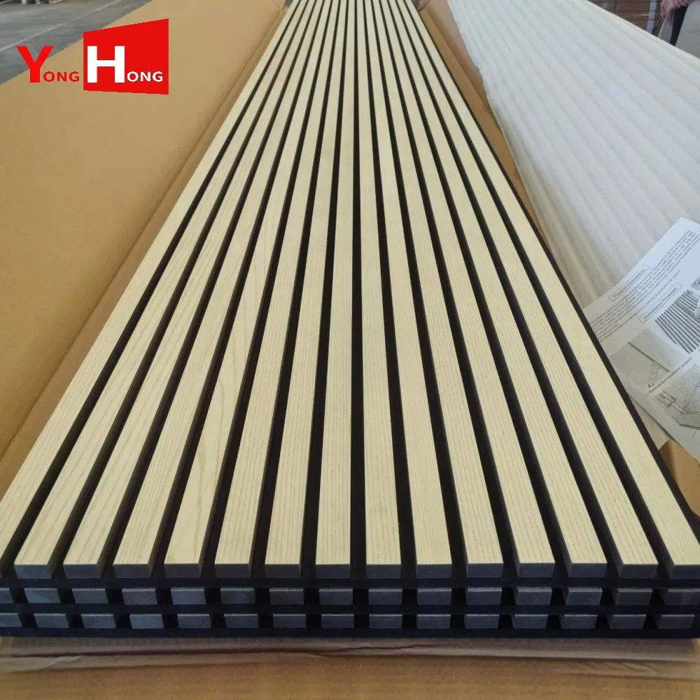Modern New Arrival Pet Felt Sound-Proof MDF Slat Wall Panel 600*3000*22mm
