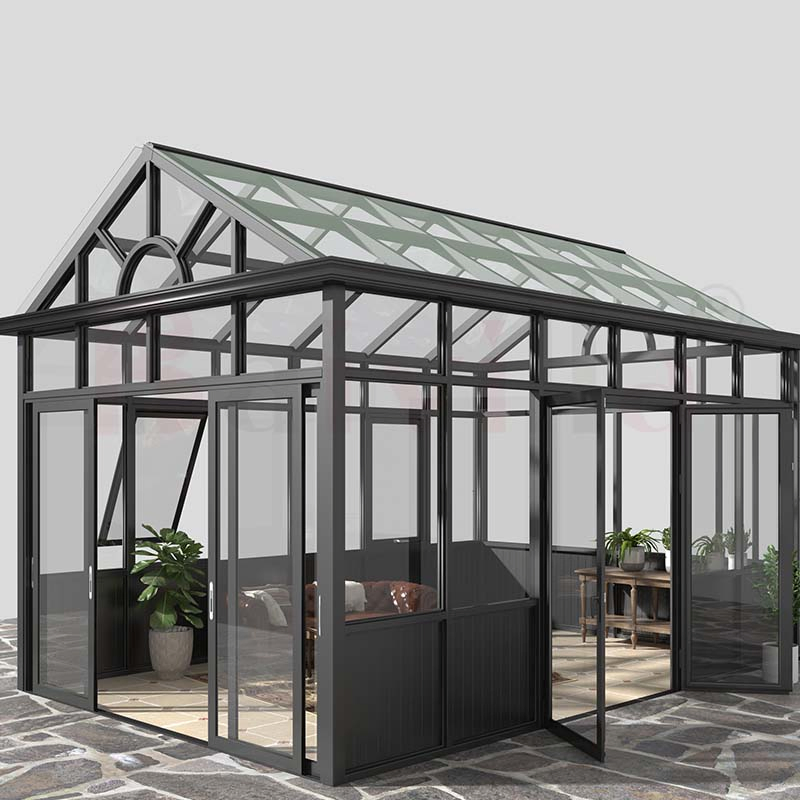 Prefab Lean to Sunroom Conservatory Greenhouse Sun Room Sunroom Glass House Aluminium Winter Garden