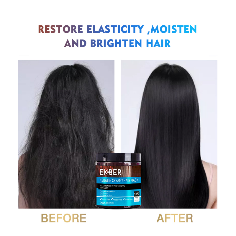 Ekber Manufacturer Pure Morroco Argan Oil Repairing Dry Hair Shiny Silky Treatment Keratin Hair Mask Care Bulk