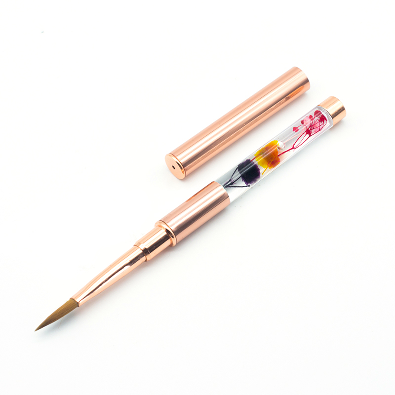 Guyo #8 Gold Liquid Inside Handle 100% Kolinsky Acrylic Brush