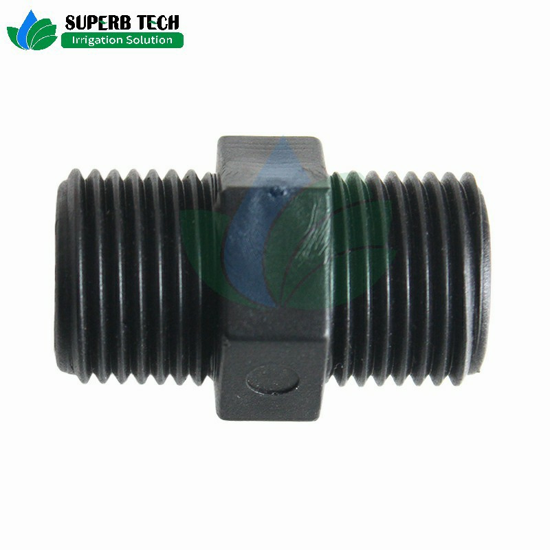 Factory Custom Irrigation Pipe Connector Nipple LDPE Pipe Garden Drip Fittings for Tube