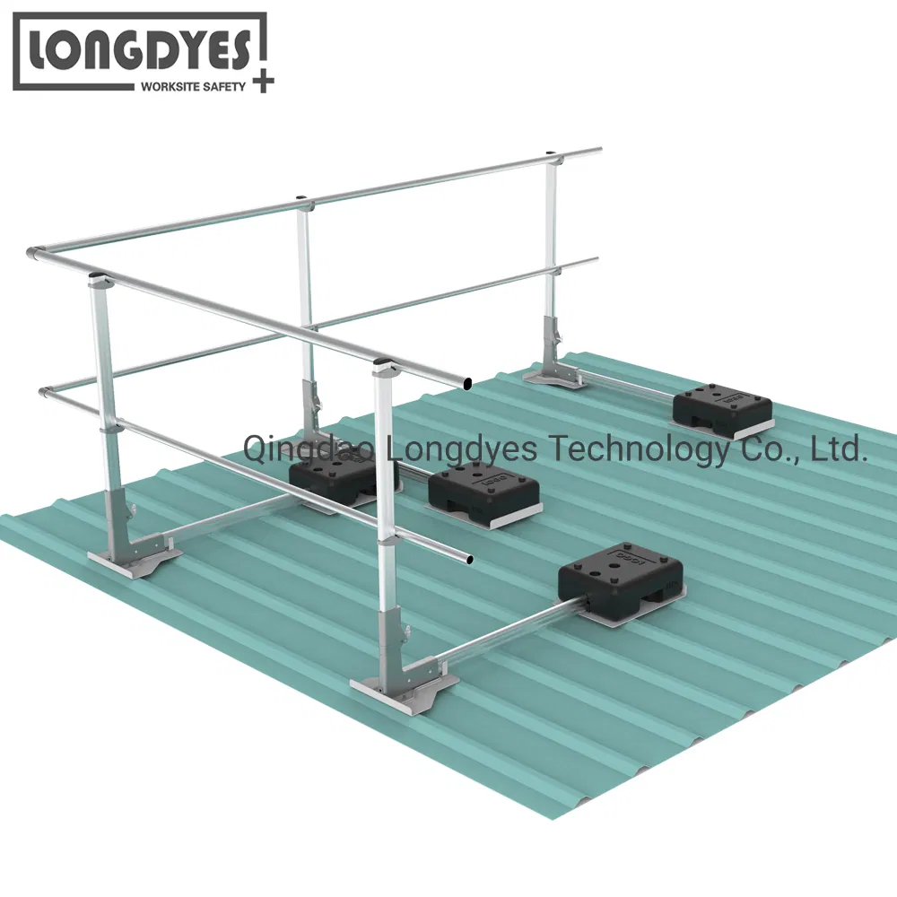 Fall Protection Freestanding Foldable Post Guardrail for Corrugated Metal Roof