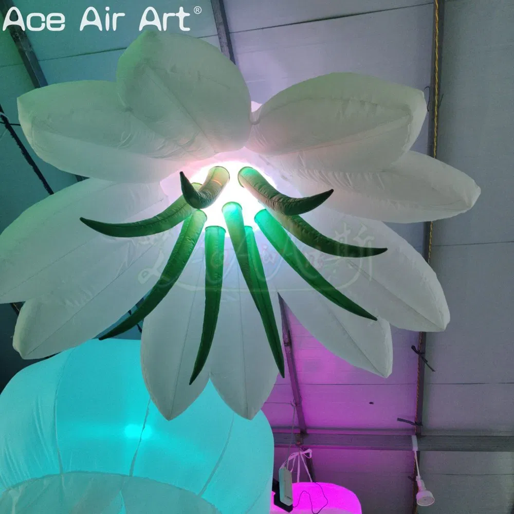 Hanging Inflatable Stage Flowers Outdoor Campground Decoration Inflatable Ceiling Flowers for Wedding or Mall