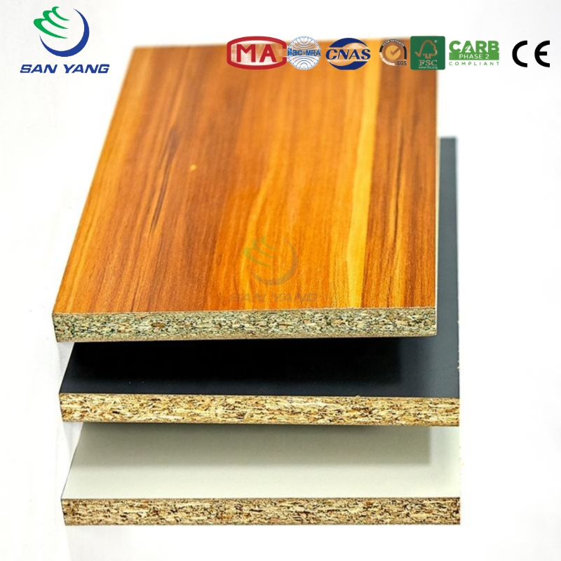 Synchronized Surface Finish Wood Particle Board Hot Press Chipboard Furniture Melamine Chipboard Sheet Board for Kitchen Cabinet Board