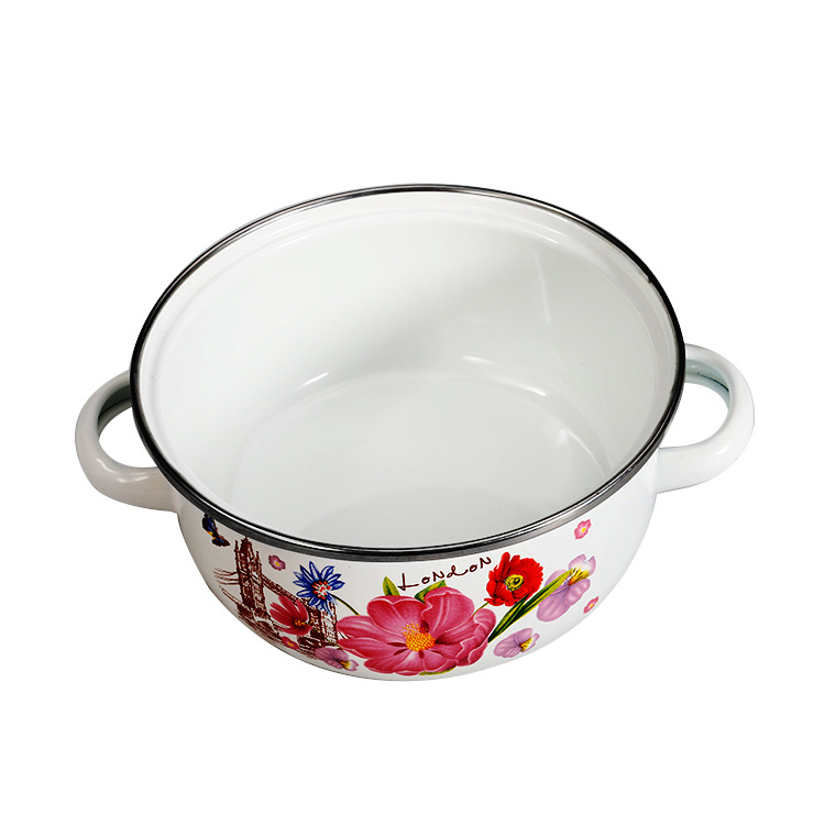 Flower Coating with Glass Cover Enamel Manufacturer Casserole Wholesale Custom