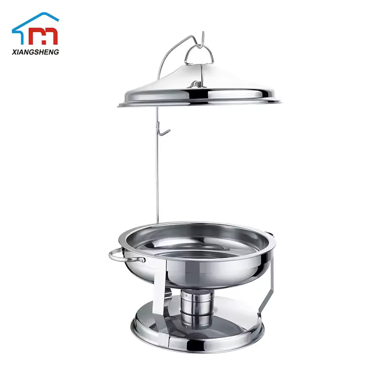 Xiangsheng 6L Stainless Steel Round Chafing Dish with Hanging Lid