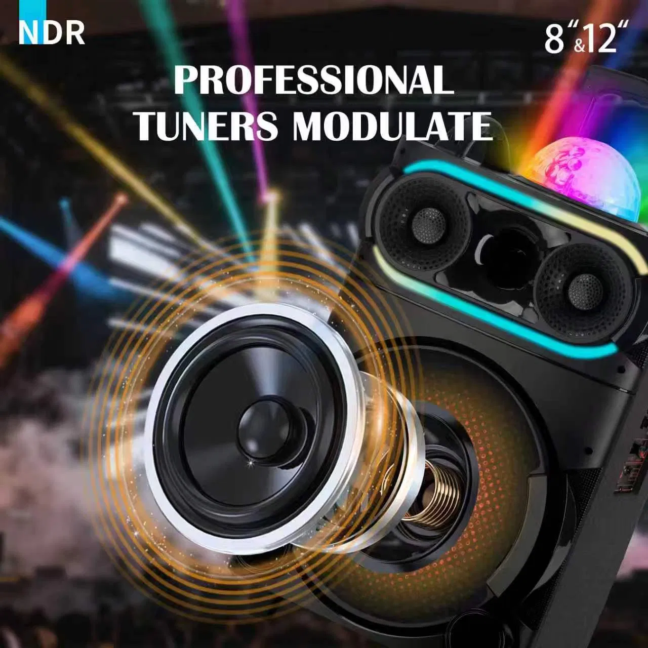 Wireless Portable Trolley Wooden Blue Tooth Ndr-M121 Speaker