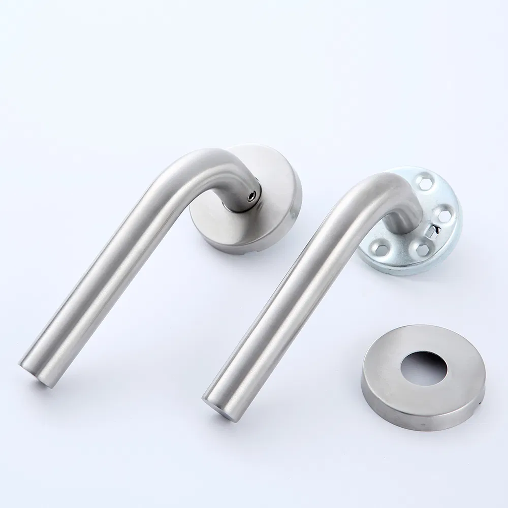 C Sharp 19mm Round Single Bend Stainless Steel Lock Lever Door Handles