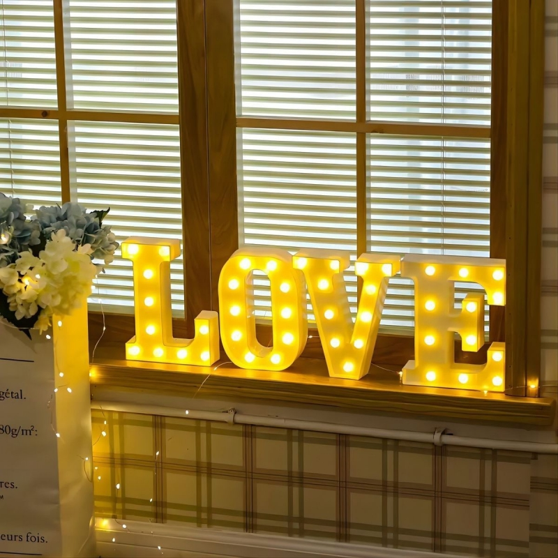 Wedding Decors Marry Me LED Lighted Sign Acrylic Marquee Number Letters Giant Light up Letters Party Bar Letters with Lights
