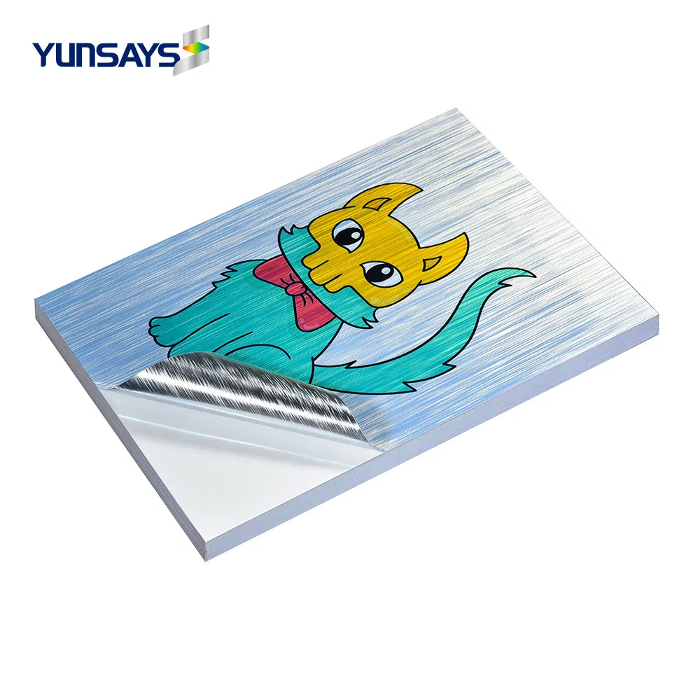 Premium Inkjet Laserjet Self Adhesive Brushed Silver Printing Label