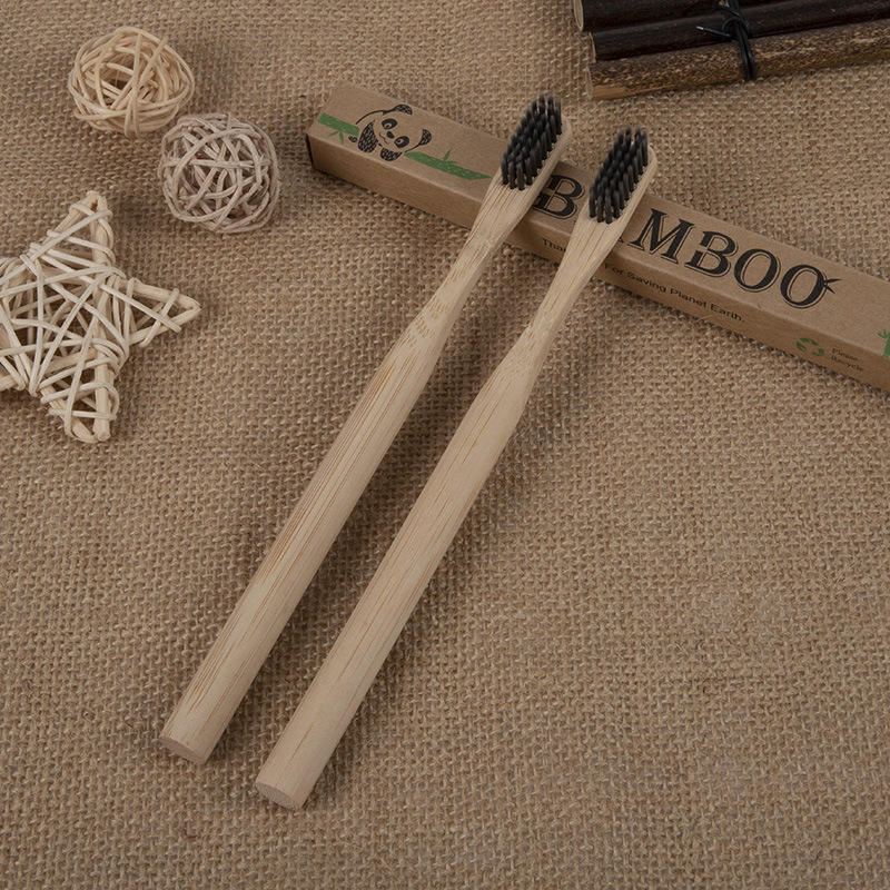 Wholesale Biodegradable Bamboo Toothbrush with Natural Wood Handle for Hotel and Travel