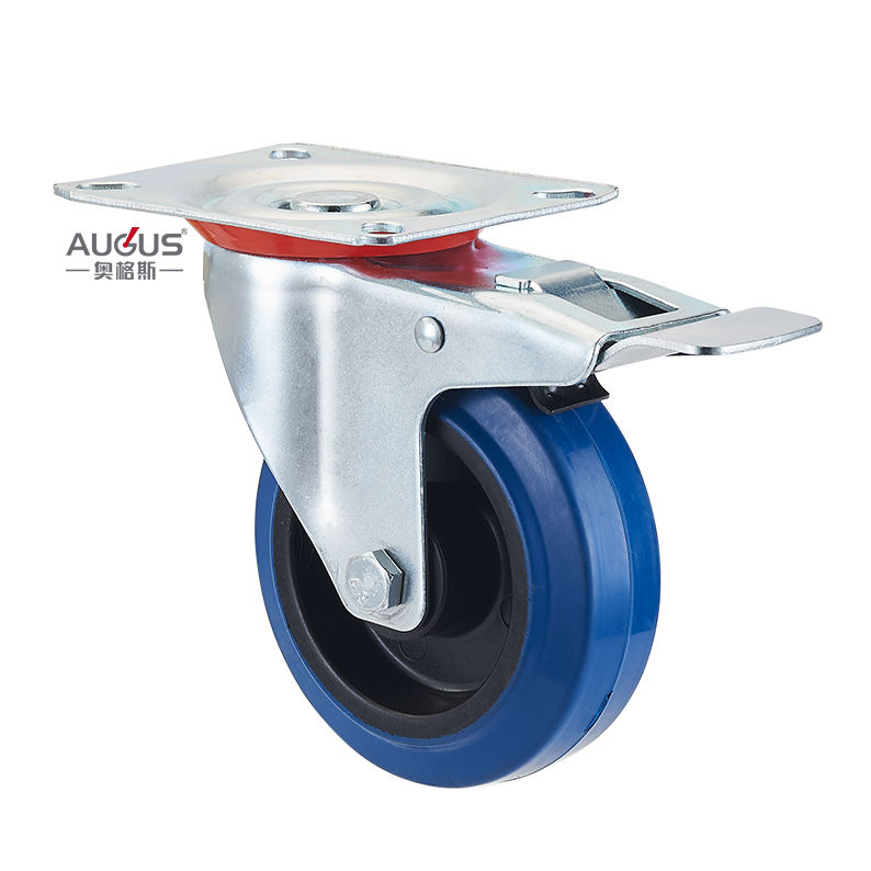 3/4/5/6/8 Inch Elastic Rubber Caster Wheel Industrial Caster for Dolly Cart