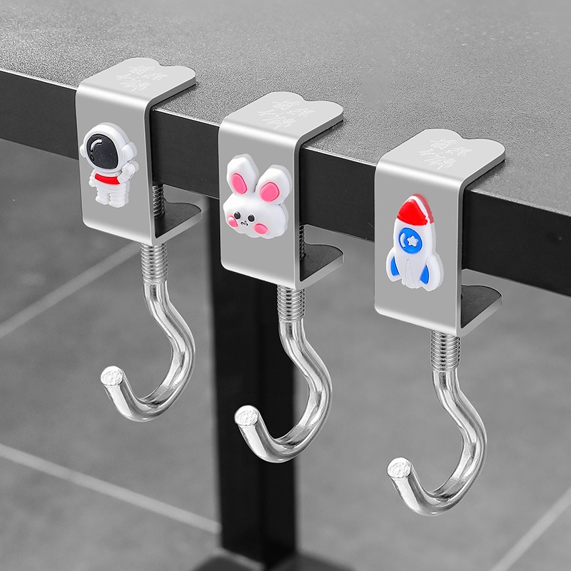 Metal Desk Bag Hooks Foldable Mobile Bag Hanger Functional Hanging