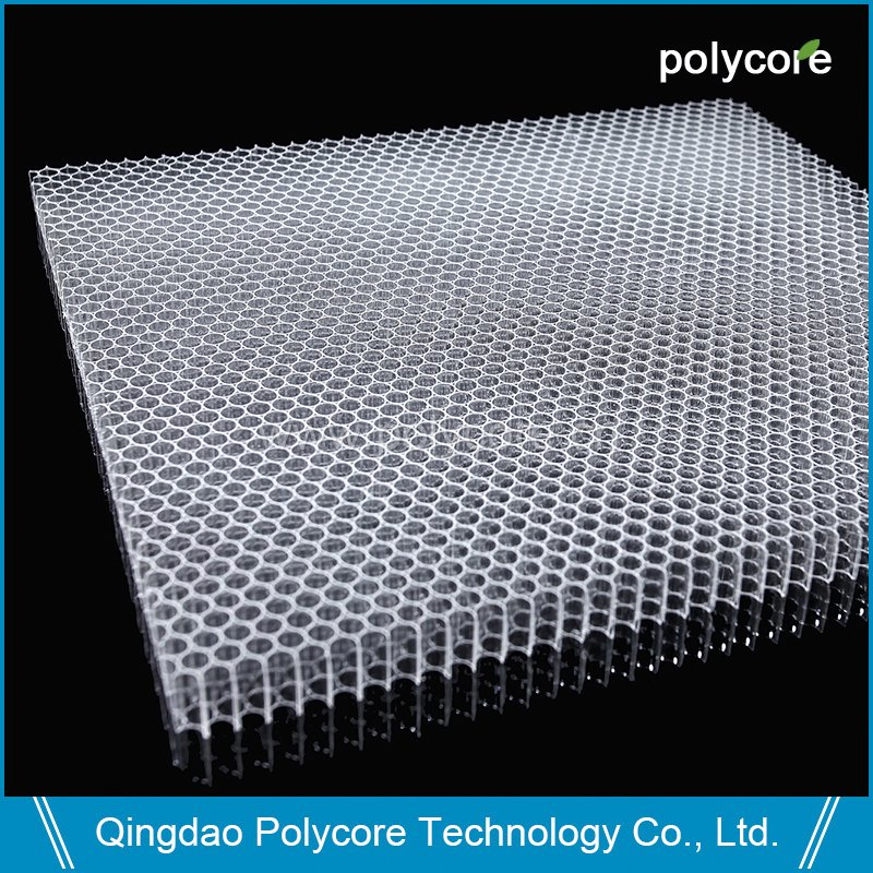 Transparent PC Honeycomb Core in Building Glass to Save Energy