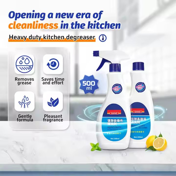 Sanvo Cleaning Product for Hoods, Cookers Heavy Duty Kitchen Cleaner Spray 500ml Oil Stain Remover Oil Stain Cleaners