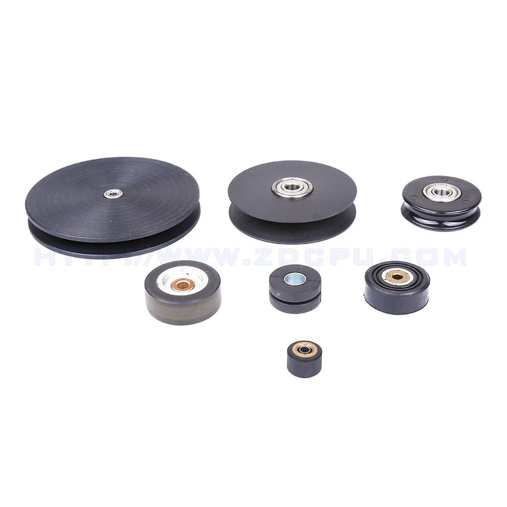 Non-Standard Customized Plastic Coated Bearing Wheel Drive Pulley with V-Groove