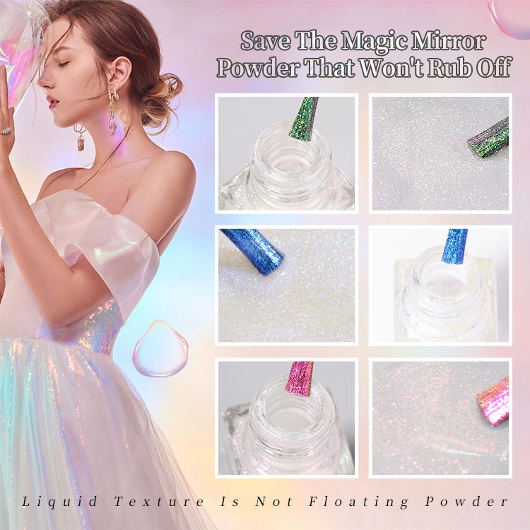 Clear Mirror Effecting Liquid Acrylic Nail DIP Dipping Kilogram System Color Glitter Powder