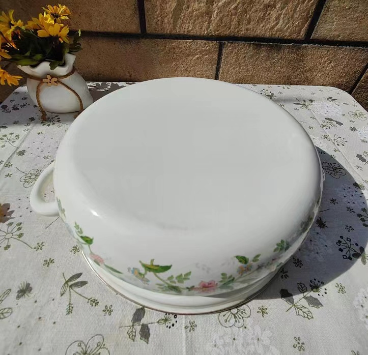 Enamel Casserole Pot Kitchenware Accessories Cooking Pots Double Wall Casserole Pot with Glass Lid