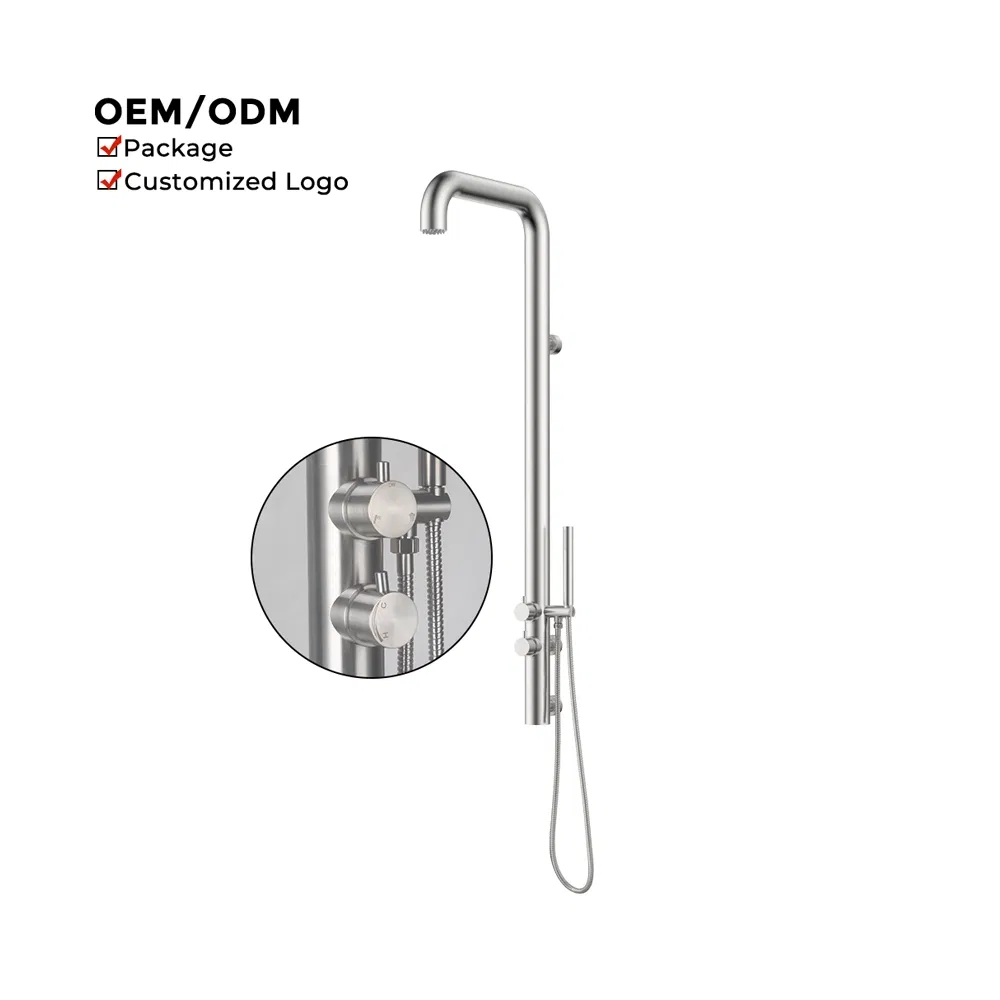 Premium Wall Mounted Outdoor Stainless Steel Rainfall Shower