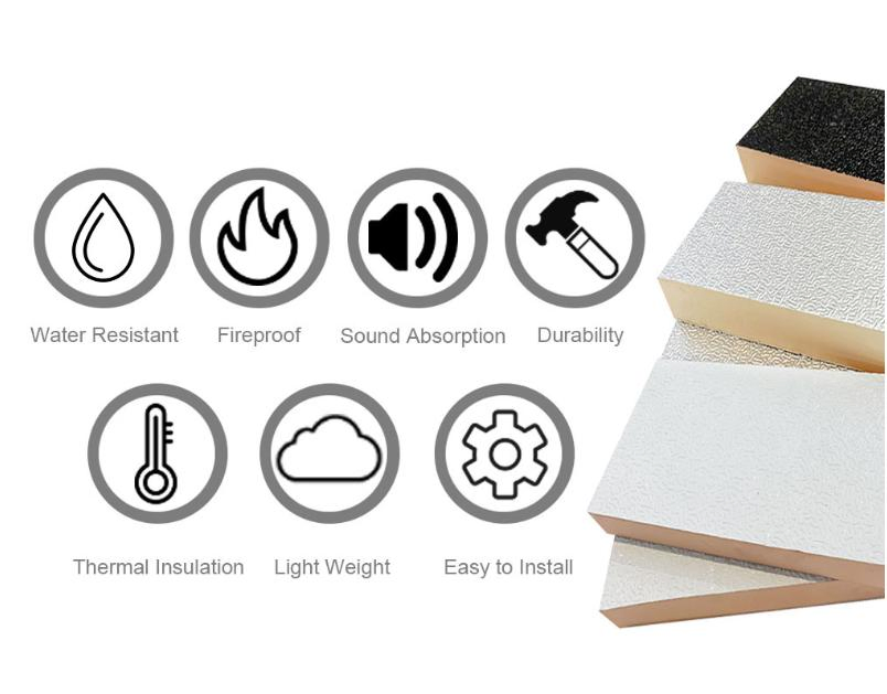 Insulation Rigid Foam Polyisocyanurate Roofing Board PIR/PF Wall Panel Polyurethane Panels Phenolic Foam