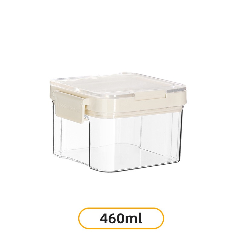 Push-Button Lid Sealed Storage Box with Thickened Moisture-Proof Feature - Square Snack Storage Container - Food-Grade Grain Storage Container