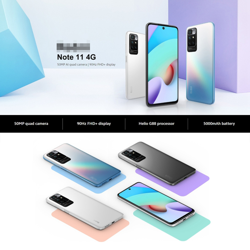 Mobile Phone Second-Hand Phone 2022 Original Note 11 4G 6GB+128GB Mobile Phone for Cell Phone Support Face & Fingerprint Identification
