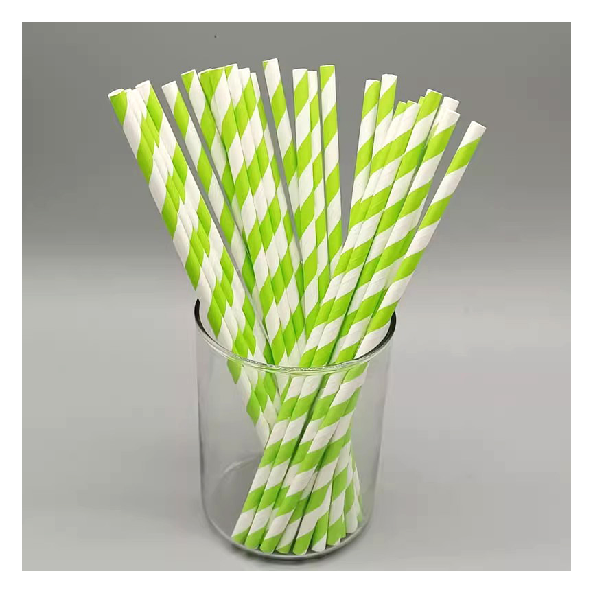 Custom Printing Cheap Disposable Eco Friendly Colorful Individually Wrapped Boba Tea Drinking Kraft Paper Straw