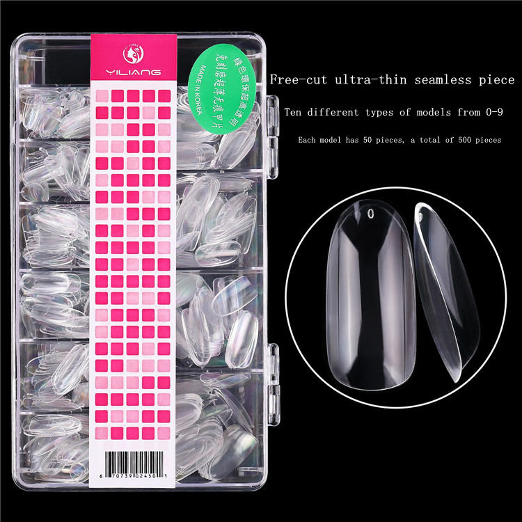 500PCS/Box Nail Tips Coffin False Nails Long Clear Natural Fake Nail Art Tips Seamless Full Cover Manicure Nail Tips