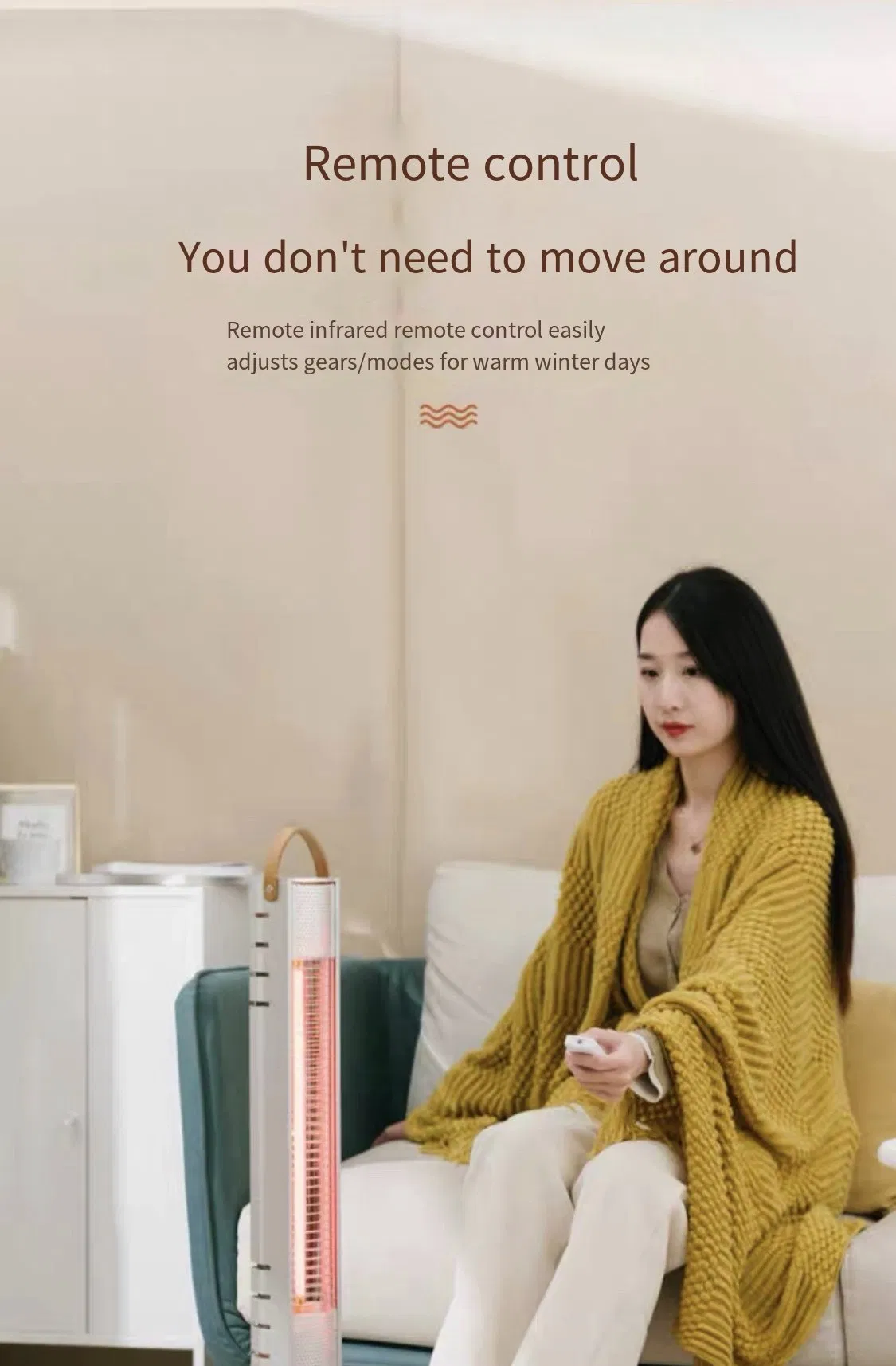 Outdoor Vertical Remote Control Aluminum Alloy Body Flame Retardant Prevention Heater