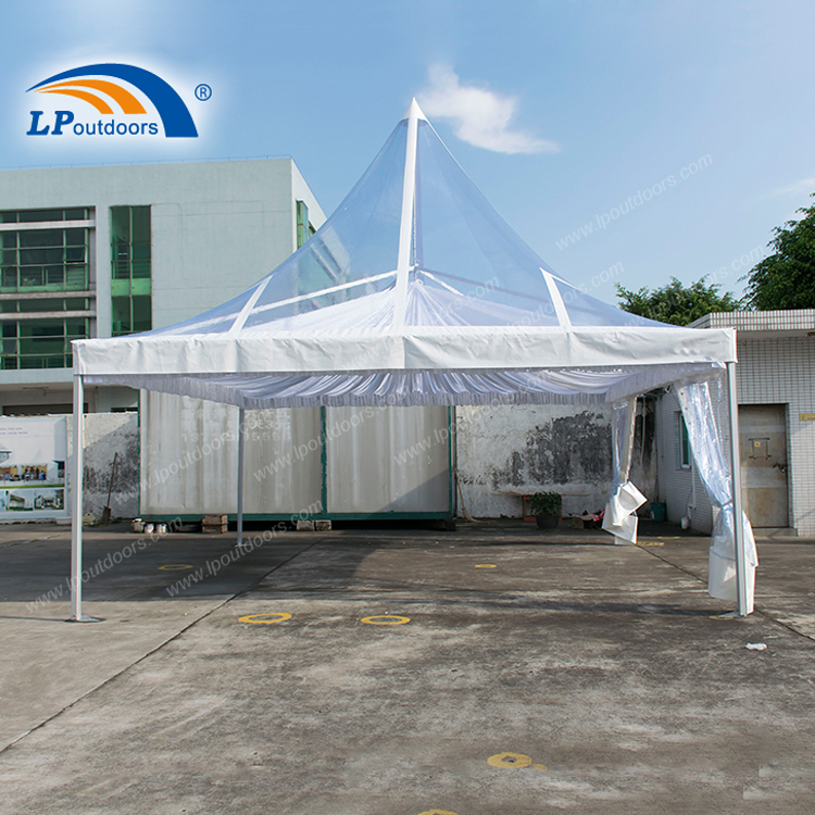6X6m Aluminum Structure Luxury Outdoor Transparent Pagoda Tent for Sale