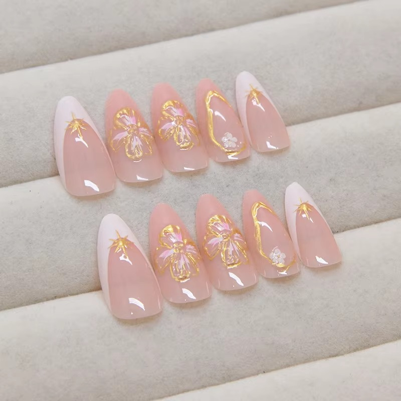Hot Sale Factory Price 3D Flower Press on Nails Artificial Fingernails
