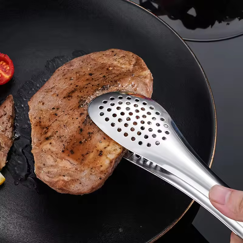 Anti Heat Bread Clip Kitchen Bakery Food Bread Thongs BBQ Tools Accessories Stainless Steel Food Tongs Cooking