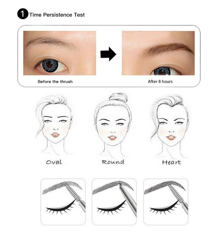 Ep13 Mixdair Eyebrow Pencil, Natural Three-Dimensional Double-Head Rotary Type with Brush Thrush, Waterproof and Sweat-Proof Non-Decolorization Eyebrow Pencil