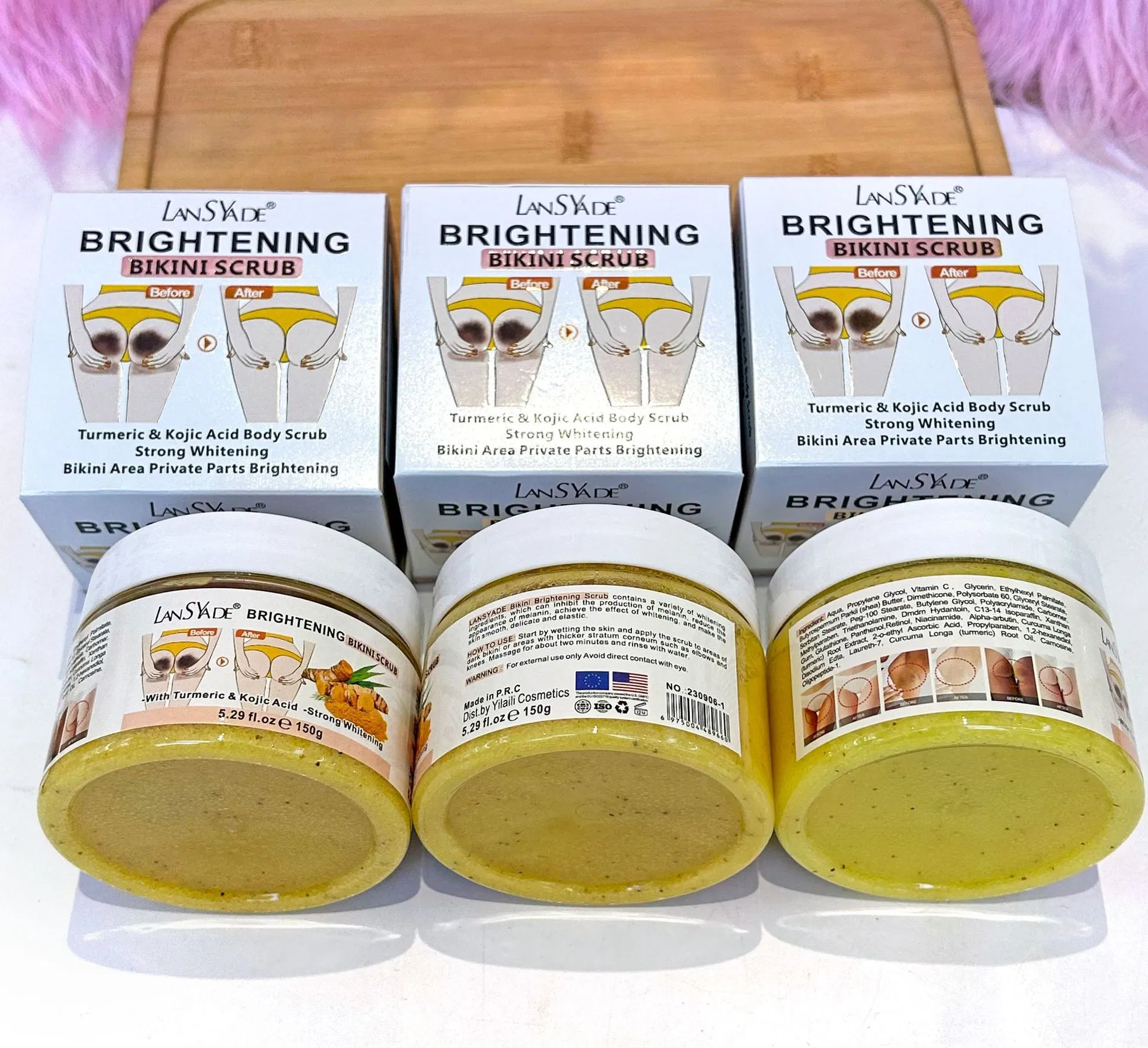 Hot Selling Turmeric Acid Scrub Powerful Brightening and Whitening for Women's Private Areas Enhancing Bikini Body Scrub