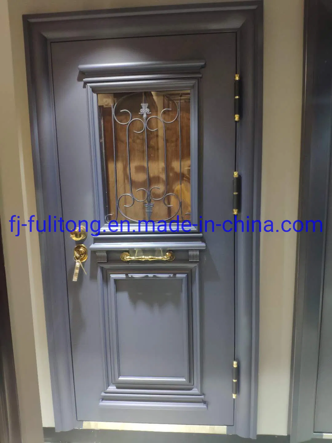 Interior Sliding Patio Wooden Glass Security Steel Door