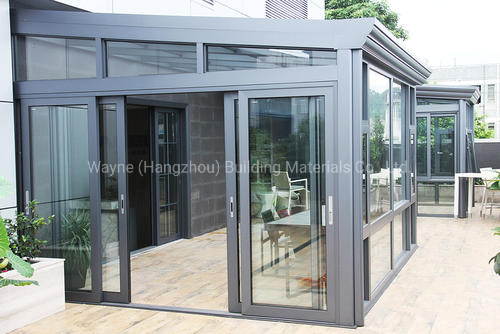 Green Aluminum Aluminium Glass Conservatory Sunroom Solarium House for SPA Winter Garden House Home Gym Easy Installation Good Service China to European Market